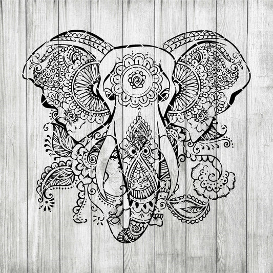 Elephants Mandala Svg Zentangle Elephants Svg Intricate Svg File Cricut Design Svg Mandala Animal Mandala SVG cut file for