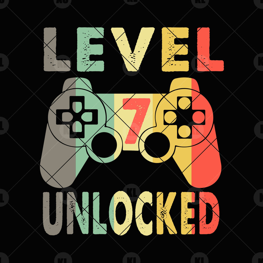 Level 7 Unlocked Digital Cut Files Svg, Dxf, Eps, Png, Cricut Vector, Digital Cut Files Download