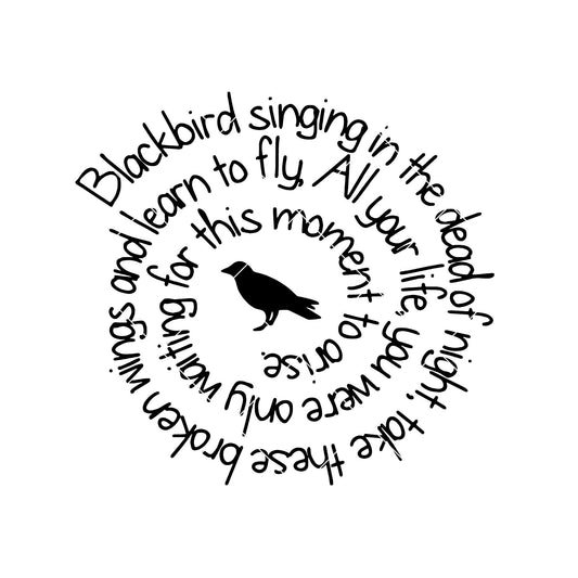 Bird Blackbird Singing in the Dead of Night Music SVG cut file for Cricut & Silhouette by DoranStars