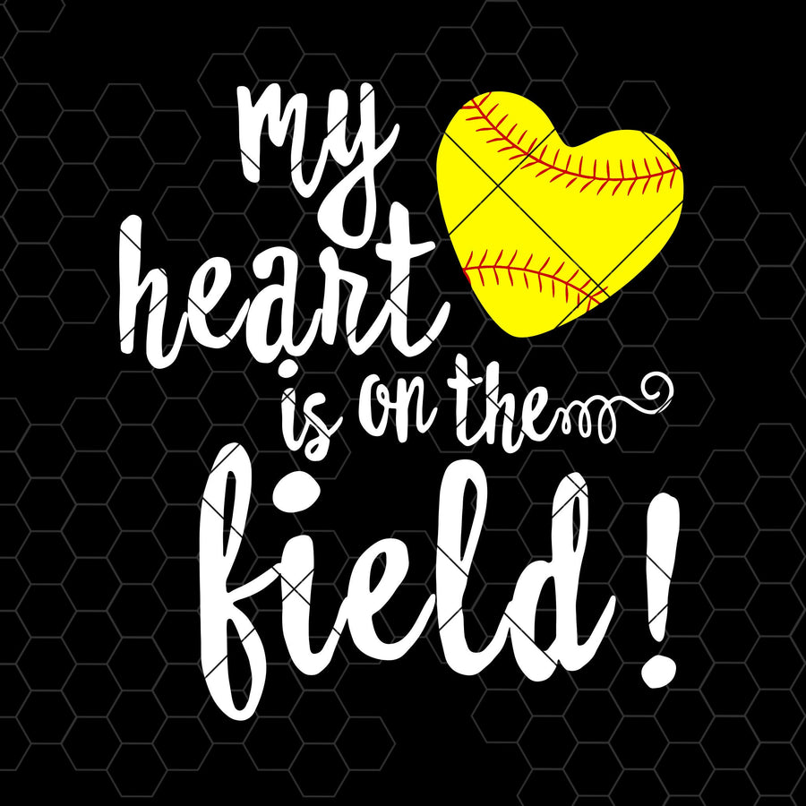 My Heart Is On Them Field Digital Cut Files Svg, Dxf, Eps, Png, Cricut Vector, Digital Cut Files Download