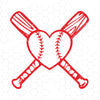 Heart Baseball Digital Cut Files Svg, Dxf, Eps, Png, Cricut Vector, Digital Cut Files Download