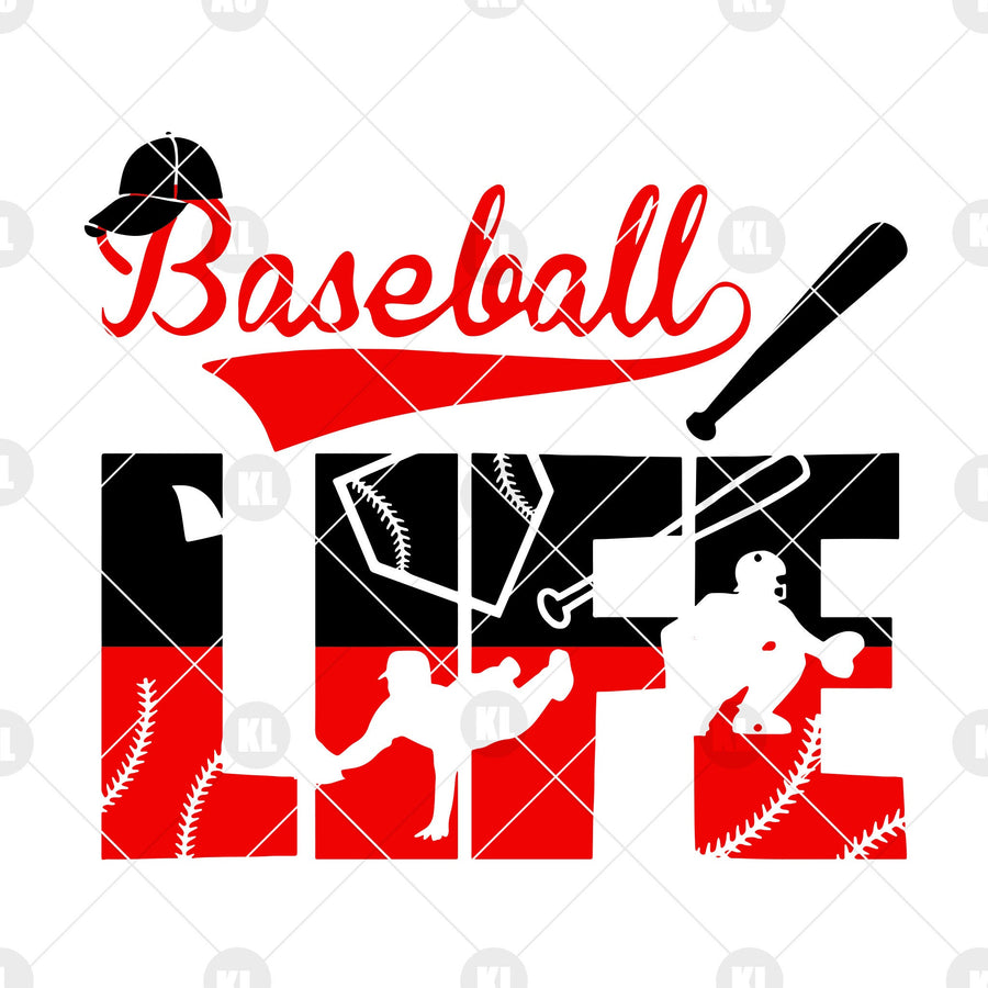 Baseball Life Digital Cut Files Svg, Dxf, Eps, Png, Cricut Vector, Digital Cut Files Download