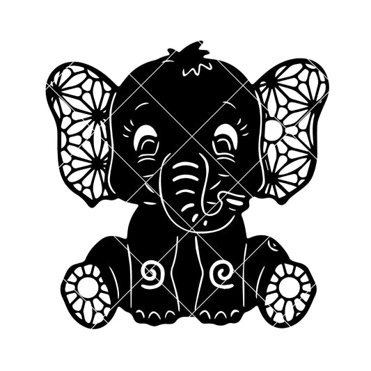 Baby Elephant Baby SVG cut file for Cricut & Silhouette by DoranStars