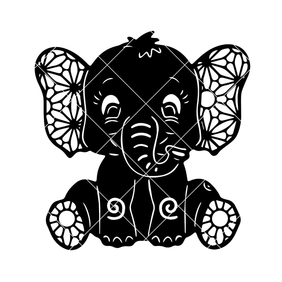 Baby Elephant Digital Cut Files Svg, Dxf, Eps, Png, Cricut Vector, Digital Cut Files Download