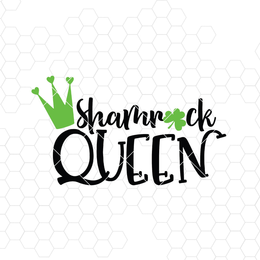 Shamrock Queen Digital Cut Files Svg, Dxf, Eps, Png, Cricut Vector, Digital Cut Files Download