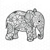 Elephant Hena Digital Cut Files Svg, Dxf, Eps, Png, Cricut Vector, Digital Cut Files Download