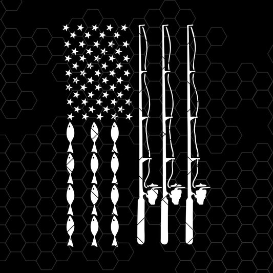 Fishing American Digital Cut Files Svg, Dxf, Eps, Png, Cricut Vector, Digital Cut Files Download