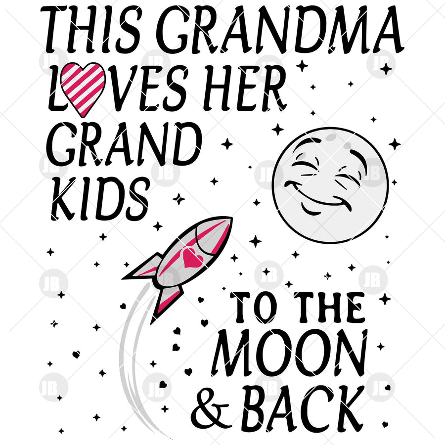 This Grandma Loves Her Grand Kids To The Moon And Back Digital Cut Files Svg, Dxf, Eps, Png, Cricut Vector, Digital Cut Files Download