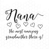 Nana-The Most Amazing Grandmother There Is Digital Cut Files Svg, Dxf, Eps, Png, Cricut Vector, Digital Cut Files Download