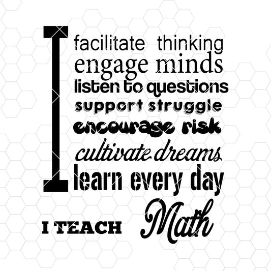 I Facilitate Thinking Engage Minds Listen To Questions Support Digital Files SVG Design cut file for Cricut & Silhouette by