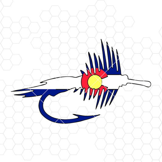 Colorado Flag Fly Fishing Lure Digital Cut Files Svg, Dxf, Eps, Png, Cricut Vector, Digital Cut Files Download