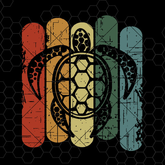 Vintage Sea Turtle Digital Cut Files Svg, Dxf, Eps, Png, Cricut Vector, Digital Cut Files Download