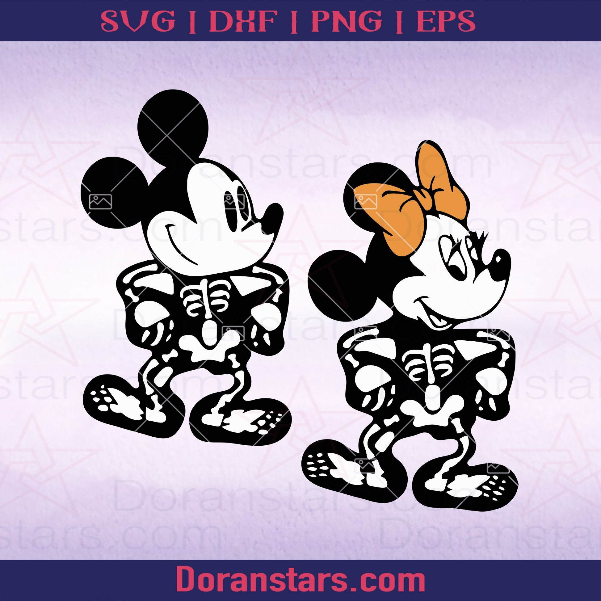 Mickey Minnie Skeleton Svg Mickey Minnie Halloween Svg
