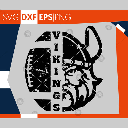 Vikings SVG, Football SVG, Grunge Vikings Football Design, Distressed Svg, Cricut Cut Files, Silhouette Cut Files, SVG Cutting Files