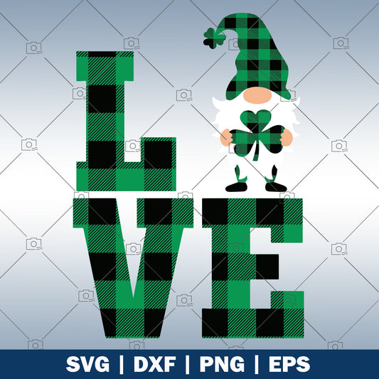 st patricks day gnomes love logo, Svg Files For Cricut, Dxf, Eps, Png, Cricut Vector, Digital Cut Files, Gnomes, Festival, Lucky